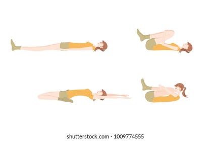 Illustration of a woman exercising yoga