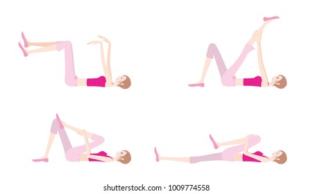 Illustration of a woman exercising yoga