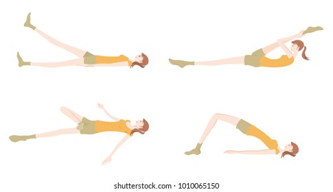 Illustration of a woman exercising yoga