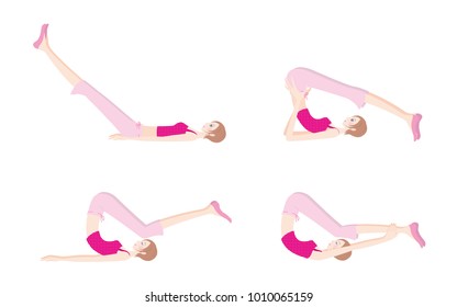 Illustration of a woman exercising yoga