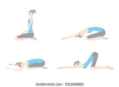Illustration of a woman exercising yoga