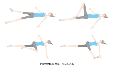 Illustration of a woman exercising yoga