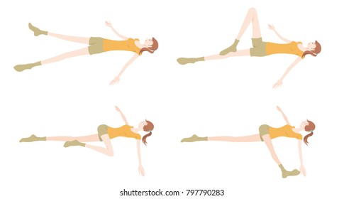 Illustration of a woman exercising yoga