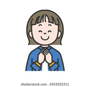 Illustration of a woman expressing gratitude