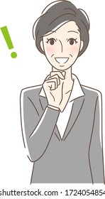 Illustration of a woman facing the front smiling