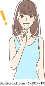 Illustration of a woman facing the front smiling