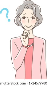 Illustration of a woman facing the front who feels anxiety, doubts, and worries