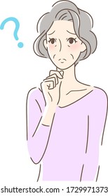 Illustration of a woman feeling anxiety, doubts and worries