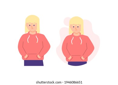 illustration of a woman feeling upset or angry. Premenstrual syndrome effects. expression or emotion of a woman. flat style. vector design