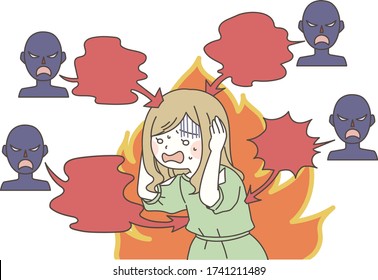 Illustration of a woman in flames