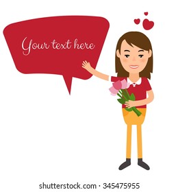 Illustration of woman in flat design. Vector