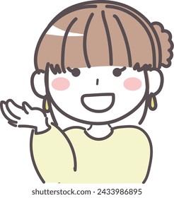 Illustration of a woman giving guidance and introductions1-1