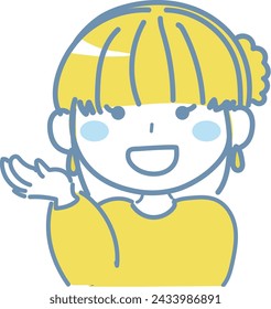 Illustration of a woman giving guidance and introductions2-1
