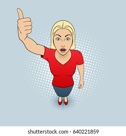 Illustration of a Woman Giving a Thumbs Up
