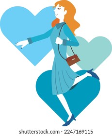Illustration of a woman in a good mood