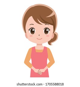 Illustration of a woman greeting	