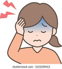 Illustration of a woman with a headache