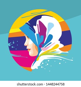 Illustration of woman in her hijab