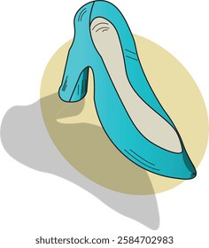 the illustration of woman high heels shoe