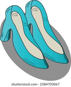 the illustration of woman high heels shoe