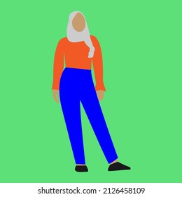 illustration of woman in hijab standing