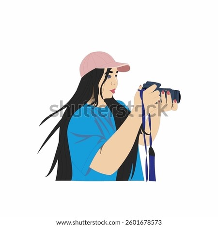 illustration of a woman holding a camera