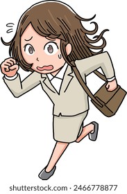 Illustration of a woman in a hurry