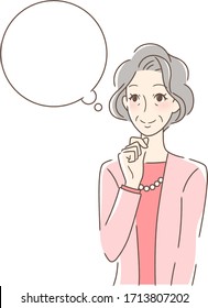 Illustration of a woman imagining smiling