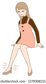Illustration of woman injured leg