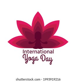 illustration of woman for International Yoga Day and white background