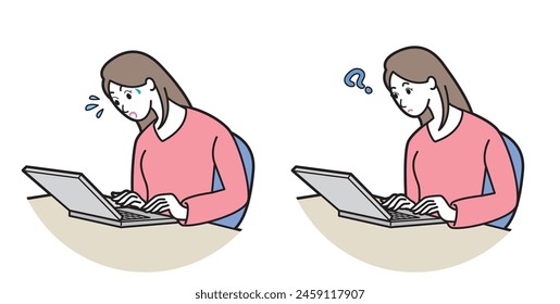 Illustration of a woman investing online.