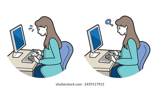 Illustration of a woman investing online.