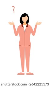 Illustration of a woman in jersey with his hands outstretched in question, Vector Illustration