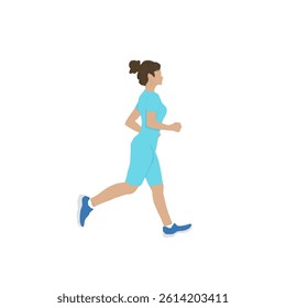 illustration of a woman jogging without background