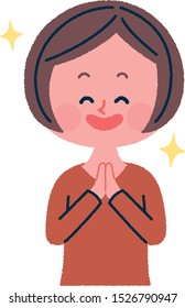 
Illustration of a woman laughing happily