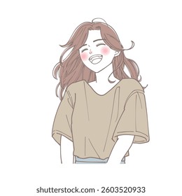 Illustration of a woman laughing out loud