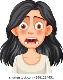 Illustration of a woman looking shocked and surprised