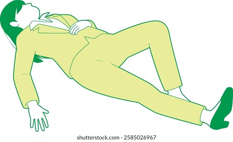 Illustration of a woman lying on her back