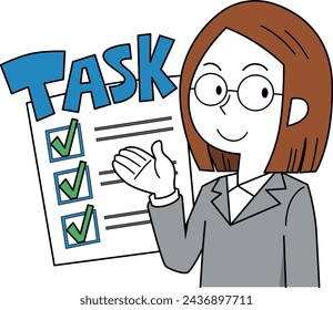 Illustration of a woman managing tasks