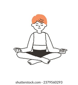 Illustration of a woman meditating
