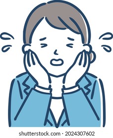 Illustration of a woman in a panic