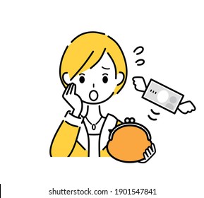 Illustration Woman Paying Money Stock Vector (Royalty Free) 1901547841 ...