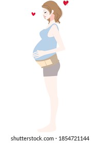Illustration of a woman with a pelvic belt