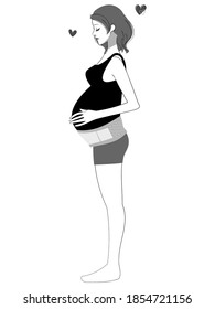 Illustration of a woman with a pelvic belt