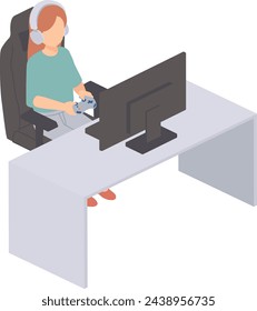 Illustration of a woman playing a game