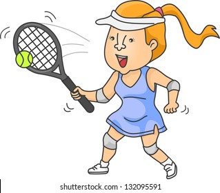 Similar Images, Stock Photos & Vectors of Young girl playing tennis ...