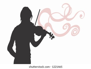 Illustration of a woman playing violin