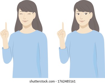 Illustration of a woman / pointing