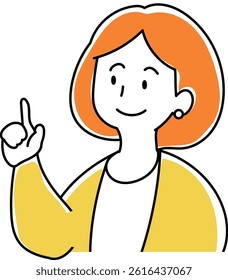 Illustration of woman pointing fingers