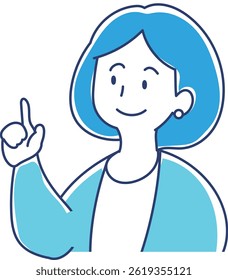 Illustration of woman pointing fingers